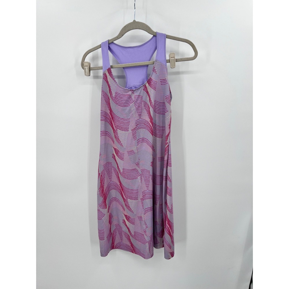 Columbia Omni-Wick Womens Athletic Dress Purple Pink‎ Wave Print Racerback Small